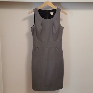 J. Crew Factory Suit grey wool blend sleeveless dress. Size 4.